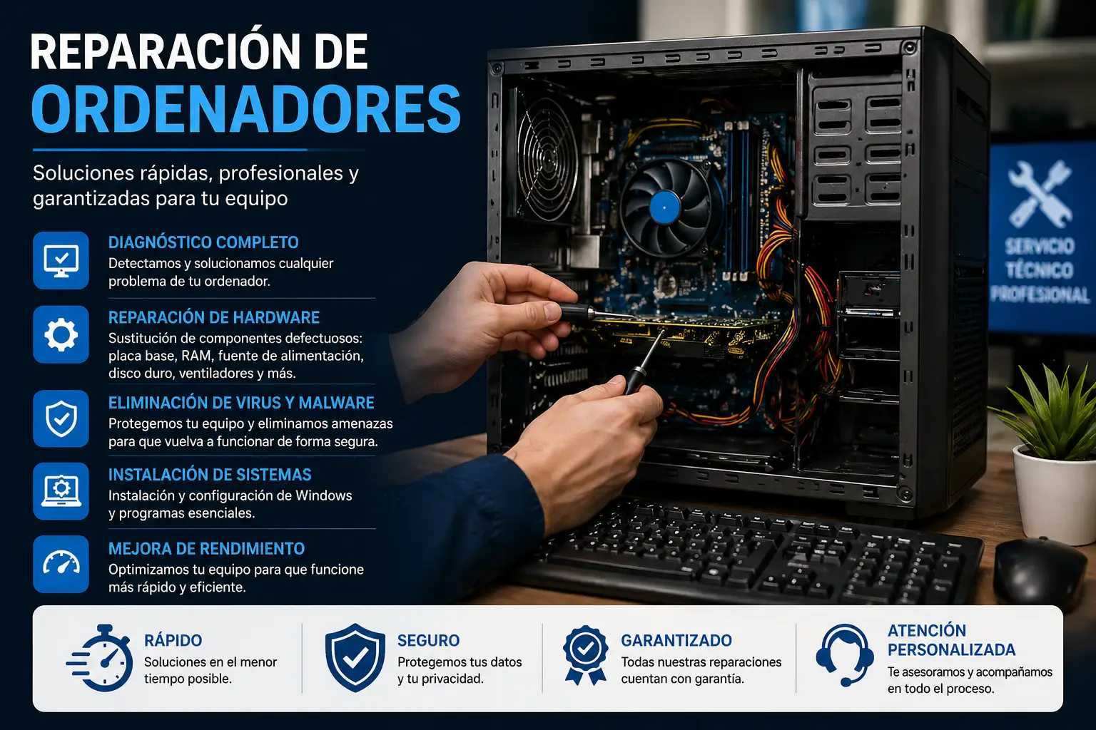 Reparación de Ordenadores en Polígono Sur (Sevilla) — Servicio técnico de PC. Mundo Informática Sevilla