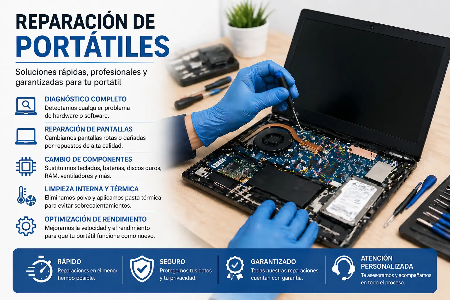 Reparación de Portátiles en Polígono Sur (Sevilla) — HP, Dell, Lenovo, Asus. Mundo Informática